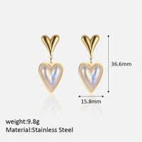 1 Pair Vintage Style Heart Shape Plating 304 Stainless Steel Drop Earrings sku image 1