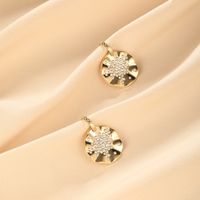 1 Pair Vintage Style Round Plating Inlay 304 Stainless Steel Zircon Dangling Earrings main image 1