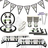 Birthday Panda Paper Party Tableware 1 Set sku image 1