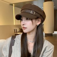 Women's Elegant Lady Solid Color Curved Eaves Military Hat main image 6
