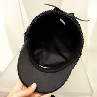 Women's Elegant Sweet Solid Color Rhinestone Curved Eaves Military Hat main image 5