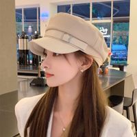 Women's Elegant Lady Solid Color Curved Eaves Military Hat main image 3