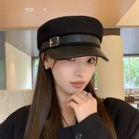 Women's Elegant Lady Solid Color Curved Eaves Military Hat main image 2