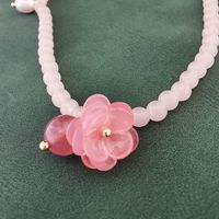 Elegant Sweet Flower Artificial Crystal Women's Pendant Necklace sku image 1