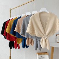 Women's Elegant Solid Color Knit Hollow Out Shawl main image 1