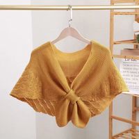 Women's Elegant Solid Color Knit Hollow Out Shawl sku image 3