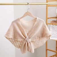 Women's Elegant Solid Color Knit Hollow Out Shawl sku image 2