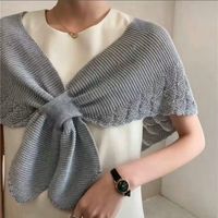 Women's Elegant Solid Color Knit Hollow Out Shawl main image 3