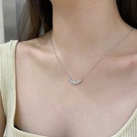 Basic Korean Style Geometric Sterling Silver Plating Inlay Zircon Necklace main image 2
