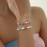 Sweet Flower Imitation Pearl Seed Bead Beaded Women's Bracelets sku image 1