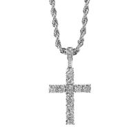 Streetwear Cross Titanium Steel Inlay Zircon Men's Pendant Necklace main image 5