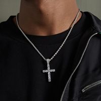 Streetwear Cross Titanium Steel Inlay Zircon Men's Pendant Necklace main image 6