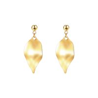 1 Pair Elegant Lady Leaf Plating 304 Stainless Steel 18K Gold Plated Drop Earrings main image 2