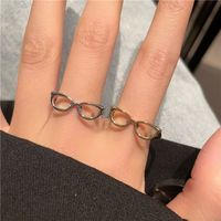 Modern Style Streetwear Glasses Copper Plating Open Rings main image 1