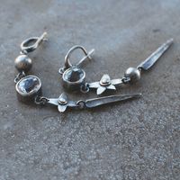 1 Pair Vintage Style Flower Tassel Plating Inlay Alloy Artificial Gemstones Drop Earrings main image 5