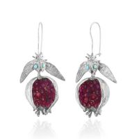 1 Pair Ethnic Style Pomegranate Plating Inlay Alloy Artificial Gemstones Drop Earrings main image 3