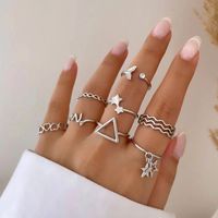 Simple Style Triangle Star Alloy Inlay Zircon Women's Rings sku image 2