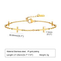 Simple Style Cross 304 Stainless Steel Gold Plated Bracelets In Bulk sku image 4