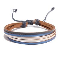 Bohemian Geometric Color Block Leather Rope Wax Line Handmade Women's Bracelets sku image 5