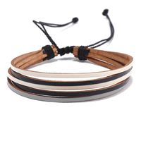 Bohemian Geometric Color Block Leather Rope Wax Line Handmade Women's Bracelets sku image 4