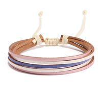 Bohemian Geometric Color Block Leather Rope Wax Line Handmade Women's Bracelets sku image 10