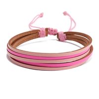 Bohemian Geometric Color Block Leather Rope Wax Line Handmade Women's Bracelets sku image 12