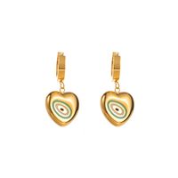 1 Pair Elegant Lady Round Oval Heart Shape Inlay 316 Stainless Steel  Rhinestones 14K Gold Plated Drop Earrings main image 2