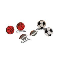 Wholesale Jewelry Simple Style Basketball Football Wood Printing sku image 1