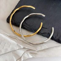 Luxurious Romantic Solid Color Stainless Steel Plating 18k Gold Plated Bangle main image 7