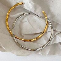 Luxurious Romantic Solid Color Stainless Steel Plating 18k Gold Plated Bangle main image 8