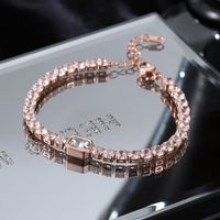 Simple Style Square Copper Inlay Zircon Gold Plated Bracelets main image 1