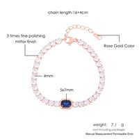 Simple Style Square Copper Inlay Zircon Gold Plated Bracelets main image 3