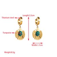 1 Pair Elegant Lady Round Oval Heart Shape Inlay 316 Stainless Steel  Rhinestones 14K Gold Plated Drop Earrings sku image 4