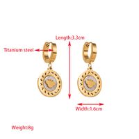 1 Pair Elegant Lady Round Oval Heart Shape Inlay 316 Stainless Steel  Rhinestones 14K Gold Plated Drop Earrings sku image 5