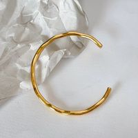 Luxurious Romantic Solid Color Stainless Steel Plating 18k Gold Plated Bangle sku image 2