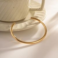 Luxurious Romantic Solid Color Stainless Steel Plating 18k Gold Plated Bangle sku image 1