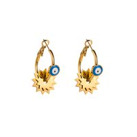 1 Pair Elegant Streetwear Heart Shape Eye Inlay 316 Stainless Steel  Resin Turquoise Rhinestones Pearl 14K Gold Plated Drop Earrings main image 6