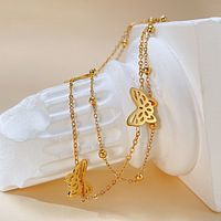 Elegant Simple Style Butterfly Stainless Steel No Inlay Women's Anklet main image 4