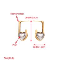 1 Pair Elegant Streetwear Heart Shape Eye Inlay 316 Stainless Steel  Resin Turquoise Rhinestones Pearl 14K Gold Plated Drop Earrings sku image 1