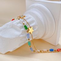 Simple Style Star Stainless Steel Acrylic Shell Women's Anklet main image 2