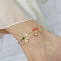 Simple Style Star Stainless Steel Acrylic Shell Women's Anklet main image 3