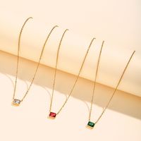 Casual Classic Style Geometric 304 Stainless Steel Plating Inlay Zircon 18K Gold Plated Women's Necklace main image 5