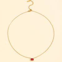Casual Classic Style Geometric 304 Stainless Steel Plating Inlay Zircon 18K Gold Plated Women's Necklace main image 3