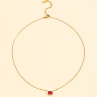 Décontractée Style Classique Géométrique Acier Inoxydable 304 Placage Incruster Zircon Plaqué Or 18K Femmes Collier sku image 2