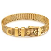 Wholesale Simple Style Solid Color Titanium Steel Plating Gold Plated Bangle sku image 3