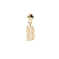 Simple Style Classic Style Letter Sterling Silver Plating Inlay Zircon Gold Plated Silver Plated Charms sku image 2
