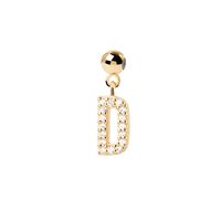 Simple Style Classic Style Letter Sterling Silver Plating Inlay Zircon Gold Plated Silver Plated Charms sku image 4