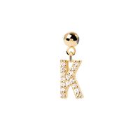 Simple Style Classic Style Letter Sterling Silver Plating Inlay Zircon Gold Plated Silver Plated Charms sku image 11