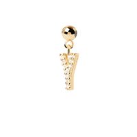 Simple Style Classic Style Letter Sterling Silver Plating Inlay Zircon Gold Plated Silver Plated Charms sku image 23