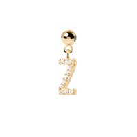 Simple Style Classic Style Letter Sterling Silver Plating Inlay Zircon Gold Plated Silver Plated Charms sku image 24
